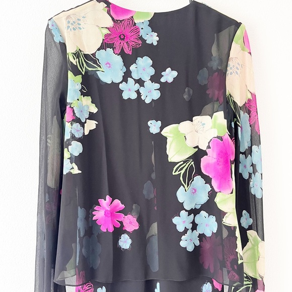 100% Silk Floral MIDI Dress Size 6 - Picture 5 of 15